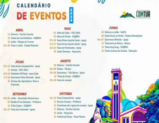 Calendário de Eventos de 2026.